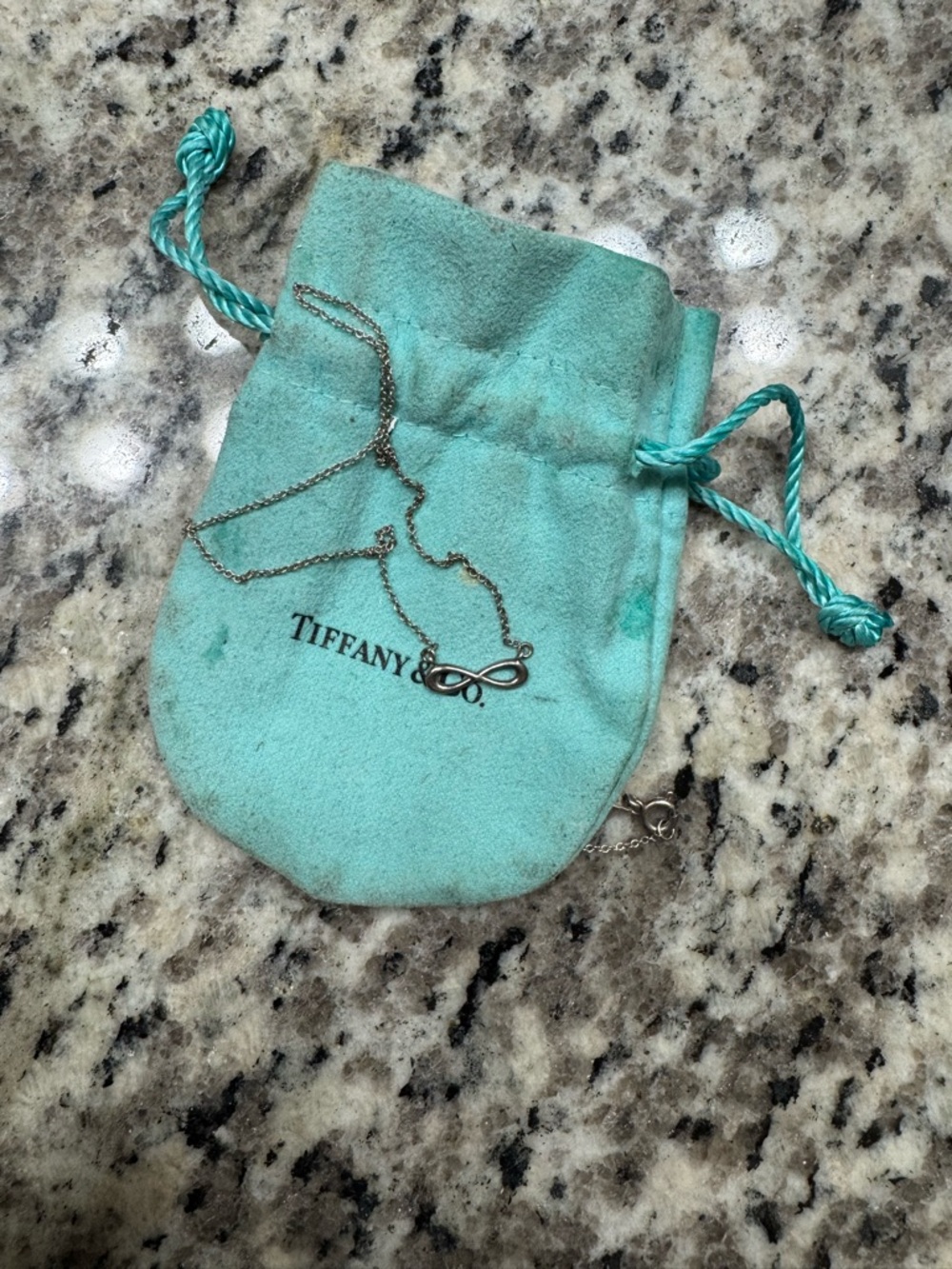 AUTHENTIC Tiffany & Co. Infinity Pendant Necklace in Silver with Tiffany Pouch
